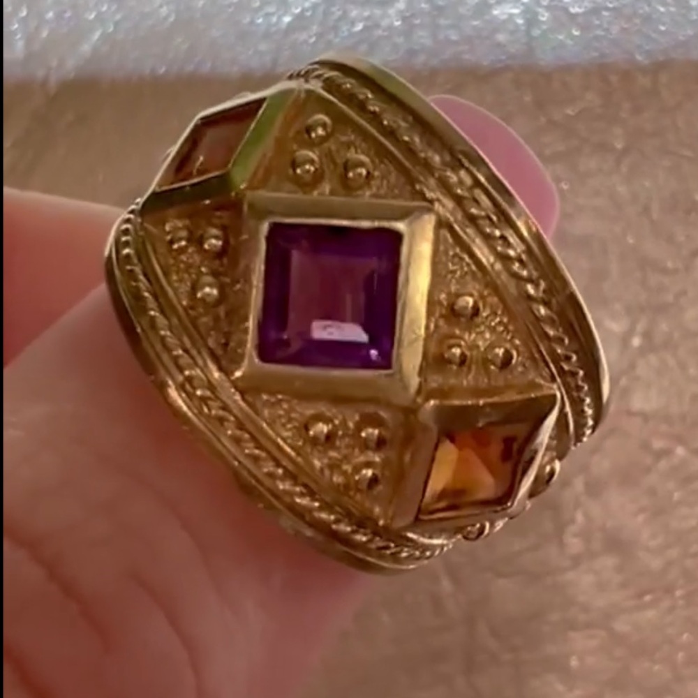 Vintage Art Deco Ornate Solid 10k Gold Stunning S… - image 6